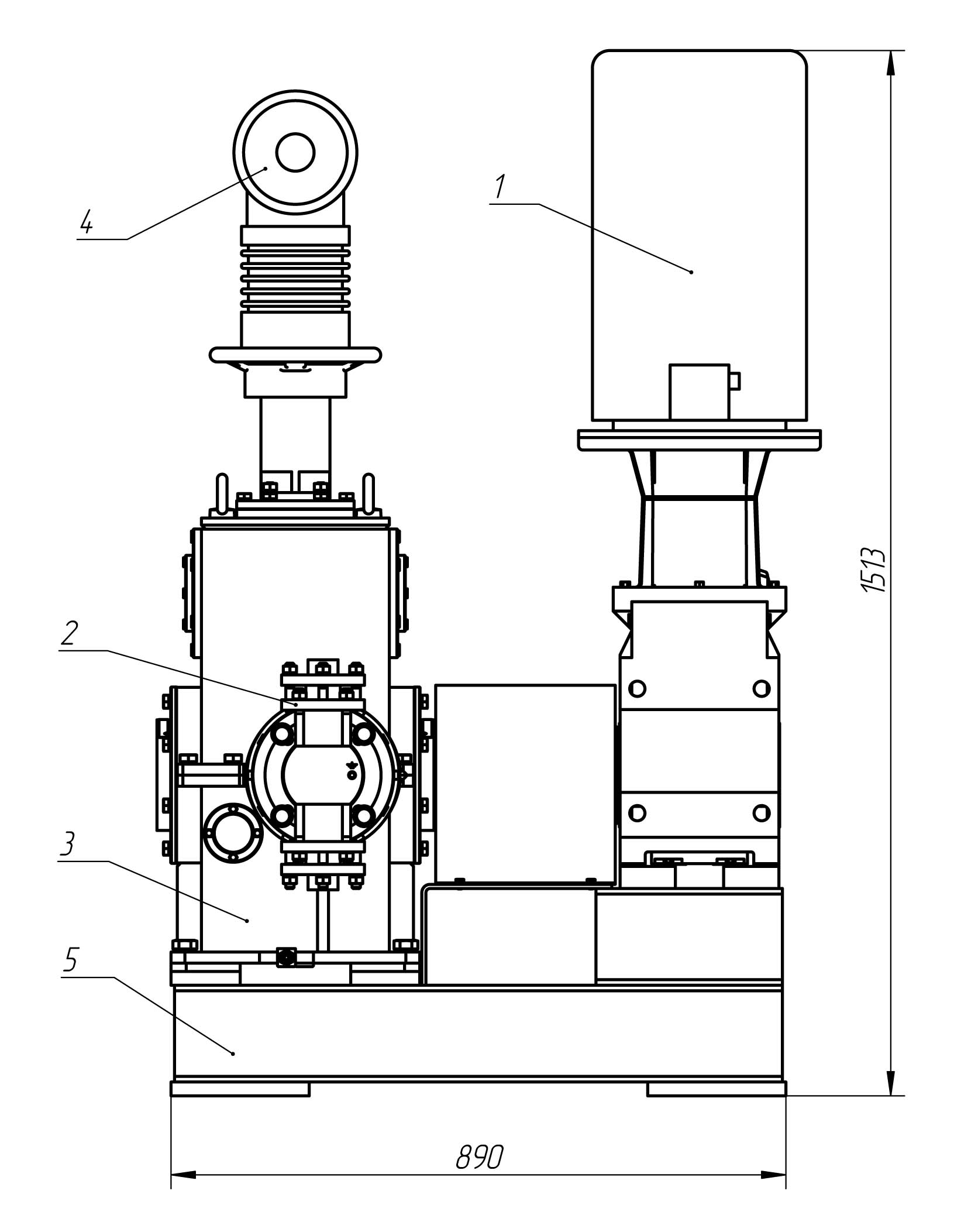 Рис. 1- Габаритные размеры агрегатов серии АР56
